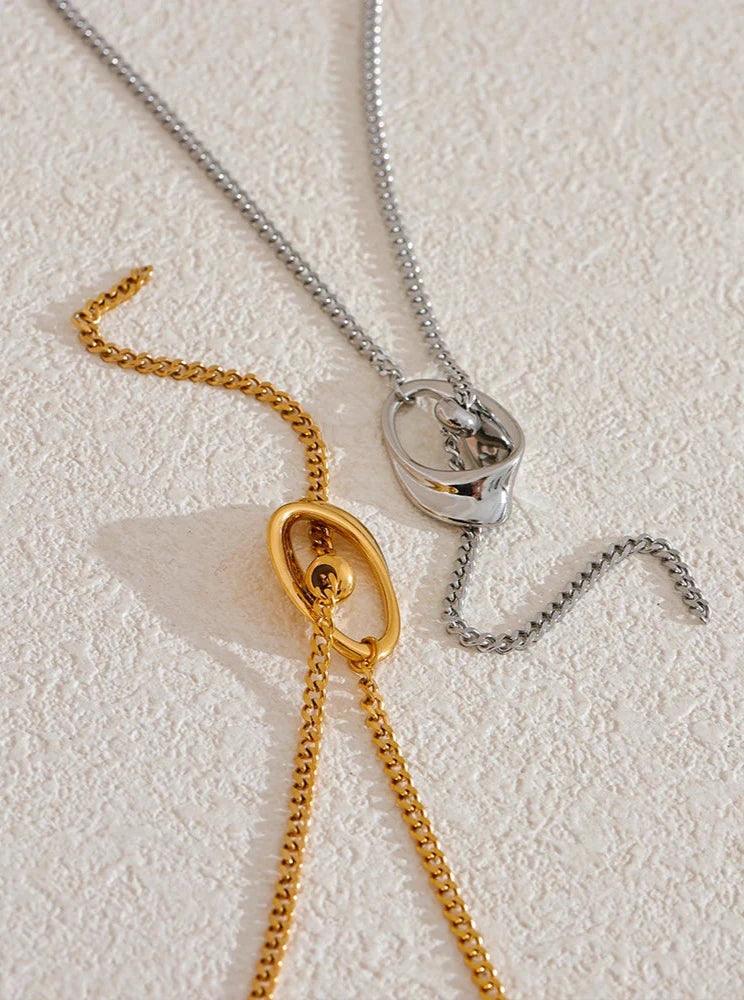 Adjustable Long Necklace Charm Jewelry - Geometric Distinctive - TSJ45 - Touchy Style