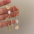 Asymmetric Long Baroque Pearl Stud Earring Charm - A987 Jewelry - Touchy Style