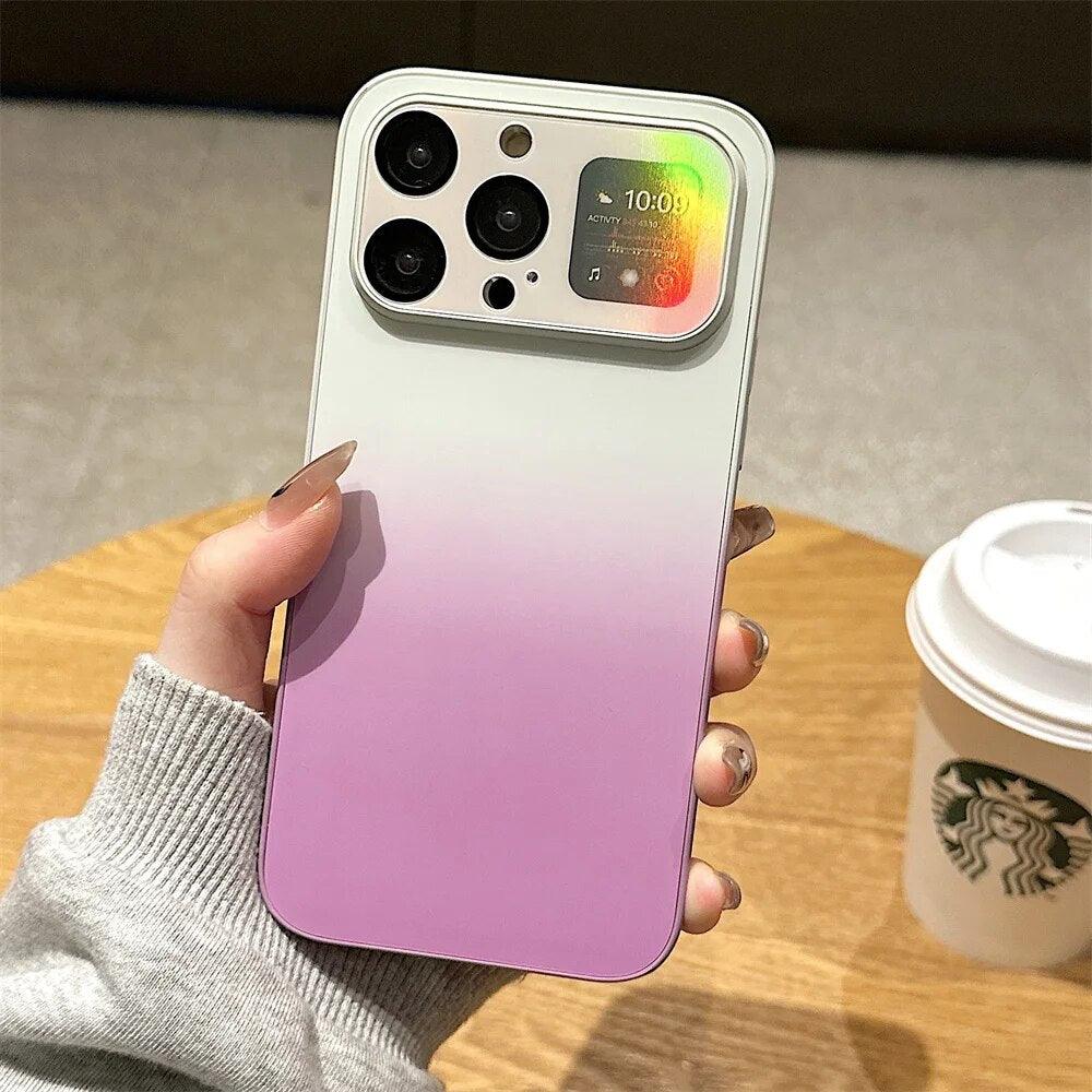 Aurora Gradient Cute Laser Matte Phone Case for iPhone 14, 13, 12, 11 Pro Max, 14 Plus, and 14 Pro - Touchy Style