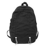 B3087 Cool Backpack - Solid Canvas School Bags - Drawstring Design - Touchy Style