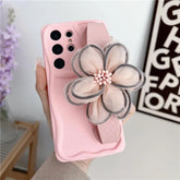 BCPC338 Cute Phone Case for Galaxy S23 FE, S22 Ultra, S21, S20 FE, A54 14, A24 34, A23 33, A53 73, A32, A52S, A50, A51, and A71 - Flower Hand Band Phone Holder - Touchy Style