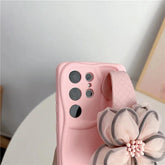 BCPC338 Cute Phone Case for Galaxy S23 FE, S22 Ultra, S21, S20 FE, A54 14, A24 34, A23 33, A53 73, A32, A52S, A50, A51, and A71 - Flower Hand Band Phone Holder - Touchy Style