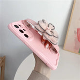 BCPC338 Cute Phone Case for Galaxy S23 FE, S22 Ultra, S21, S20 FE, A54 14, A24 34, A23 33, A53 73, A32, A52S, A50, A51, and A71 - Flower Hand Band Phone Holder - Touchy Style