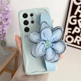 BCPC338 Cute Phone Case for Galaxy S23 FE, S22 Ultra, S21, S20 FE, A54 14, A24 34, A23 33, A53 73, A32, A52S, A50, A51, and A71 - Flower Hand Band Phone Holder - Touchy Style