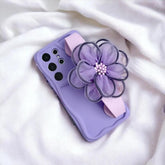 BCPC338 Cute Phone Case for Galaxy S23 FE, S22 Ultra, S21, S20 FE, A54 14, A24 34, A23 33, A53 73, A32, A52S, A50, A51, and A71 - Flower Hand Band Phone Holder - Touchy Style