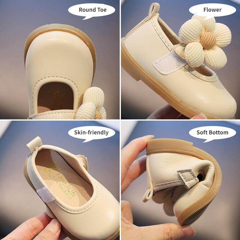 Beautiful Flower Toddler Leather Casual Shoes for Baby Girls (TH338) - Touchy Style