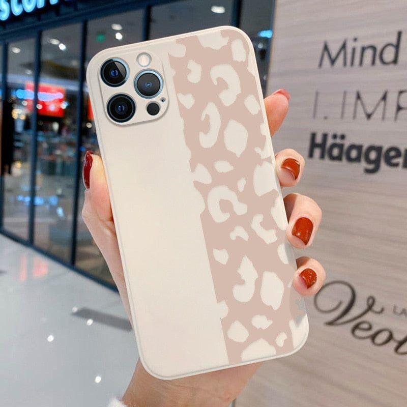 Beige Leopard Cute Phone Cases For iPhone 13 Pro Max 12 11 Pro Max XS Max XR X 7 8 Plus 11 - Touchy Style