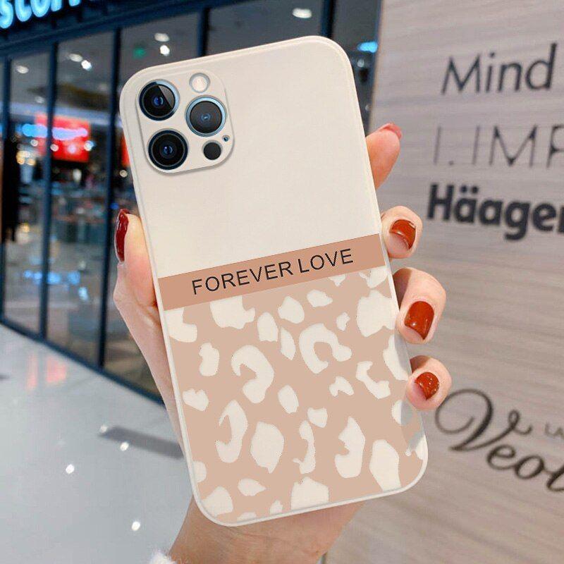 Beige Leopard Cute Phone Cases For iPhone 13 Pro Max 12 11 Pro Max XS Max XR X 7 8 Plus 11 - Touchy Style