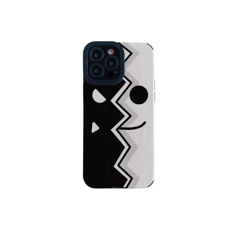 Black &amp; White Funny Expression Cute Phone Case for iPhone 6, 7, 8 Plus, SE 2020, 11, 12 Pro Max, 13, 14, X, XS, XR, XS Max - Touchy Style