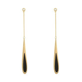 Black Drop Tassel Long Earrings Charm Jewelry - FV158 - Touchy Style .