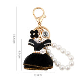 Black Fashion Dress With Pearl Unique Key Chain C5034 - Touchy Style