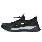 Black Hollow Out Safety Sneakers for Men - C3016 Casual Shoes - Touchy Style .