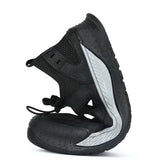 Black Hollow Out Safety Sneakers for Men - C3016 Casual Shoes - Touchy Style .