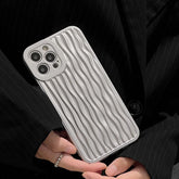 Black Plating Wrinkle Fold Cute Phone Cases For iPhone 14 Pro Max 13 11 12 Mini XS XR X - Touchy Style