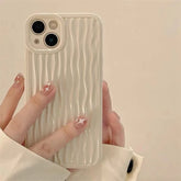 Black Plating Wrinkle Fold Cute Phone Cases For iPhone 14 Pro Max 13 11 12 Mini XS XR X - Touchy Style