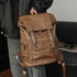 Black Pu Leather Cool Backpack For Men&