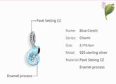 Blue Conch Pendant Charm Jewelry Without Chain - BOS32 - Touchy Style