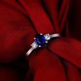 Blue Sapphire Finger Ring Charm Jewelry in 925 Sterling Silver - JPBCJ939 - Touchy Style