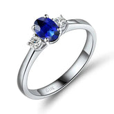 Blue Sapphire Finger Ring Charm Jewelry in 925 Sterling Silver - JPBCJ939 - Touchy Style