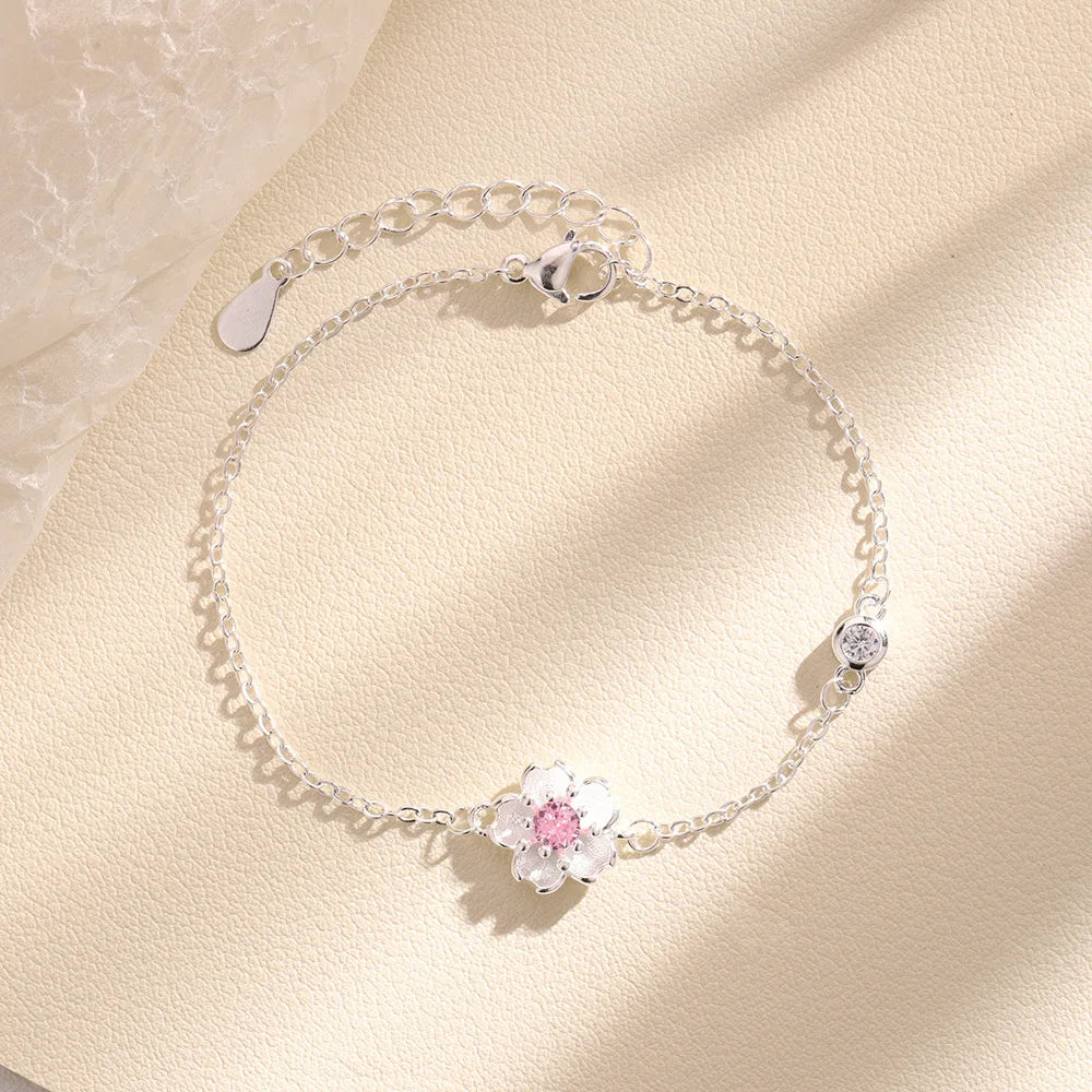 Bracelet Charm Jewelry - Cherry Blossom Flower - TSJ119 - Touchy Style