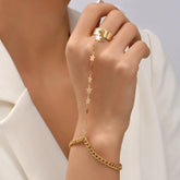 Bracelets and Finger Rings Charm Jewelry - Simple Chain - Gold Plated - TSJ3 - Touchy Style