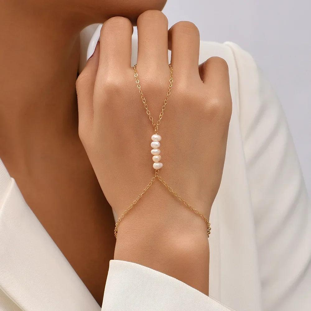 Bracelets and Finger Rings Charm Jewelry - Simple Chain - Gold Plated - TSJ3 - Touchy Style