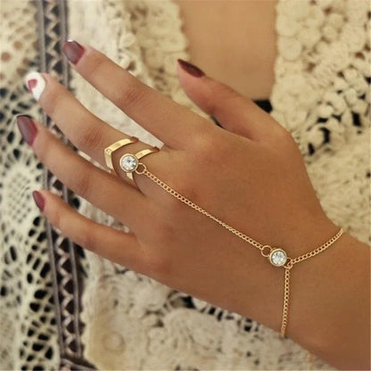 Bracelets and Finger Rings Charm Jewelry - Simple Chain - Gold Plated - TSJ3 - Touchy Style