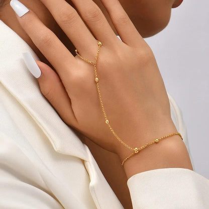 Bracelets and Finger Rings Charm Jewelry - Simple Chain - Gold Plated - TSJ3 - Touchy Style