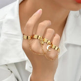 Bracelets and Finger Rings Charm Jewelry - Simple Chain - Gold Plated - TSJ3 - Touchy Style