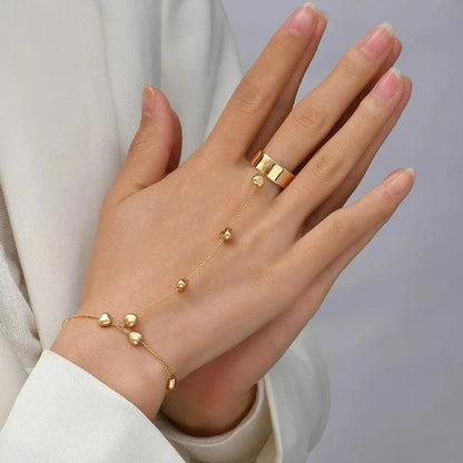 Bracelets and Finger Rings Charm Jewelry - Simple Chain - Gold Plated - TSJ3 - Touchy Style