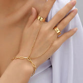 Bracelets and Finger Rings Charm Jewelry - Simple Chain - Gold Plated - TSJ3 - Touchy Style