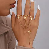 Bracelets and Finger Rings Charm Jewelry - Simple Chain - Gold Plated - TSJ3 - Touchy Style