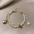 Bracelets Charm Jewelry BCJTXY21 Multi-Layer Pearl Heart Folded Fashion - Touchy Style