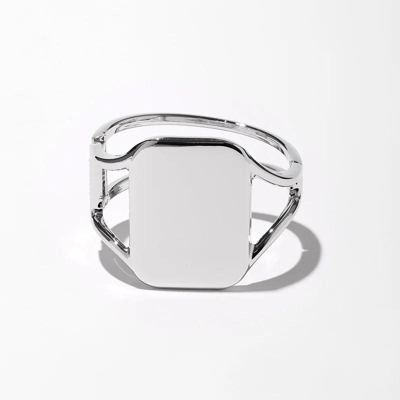 Bracelets Charm Jewelry - Geometric Square, Smooth Wide Version - TSJ15 - Touchy Style