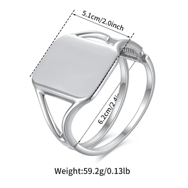 Bracelets Charm Jewelry - Geometric Square, Smooth Wide Version - TSJ15 - Touchy Style