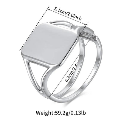 Bracelets Charm Jewelry - Geometric Square, Smooth Wide Version - TSJ15 - Touchy Style