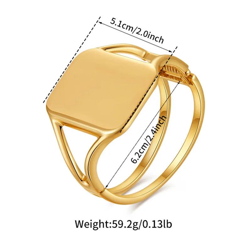 Bracelets Charm Jewelry - Geometric Square, Smooth Wide Version - TSJ15 - Touchy Style