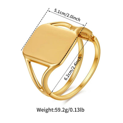 Bracelets Charm Jewelry - Geometric Square, Smooth Wide Version - TSJ15 - Touchy Style