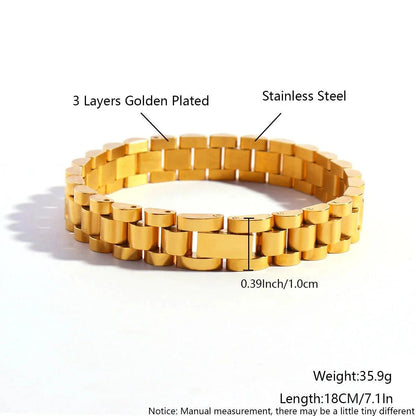 Bracelets Charm Jewelry - Golden Plated - Wide Opening Bangles - Roman Numeral - TSJ22 - Touchy Style