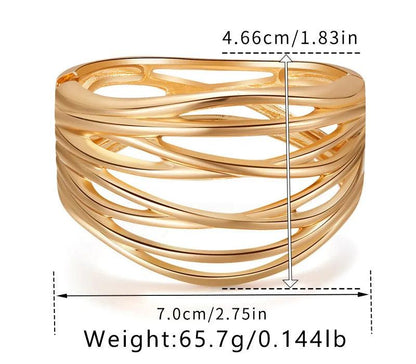 Bracelets Charm Jewelry - Hollow Wide Bangle - Irregular Metal - B0527 - Touchy Style