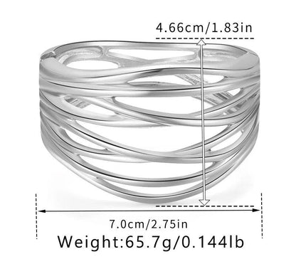 Bracelets Charm Jewelry - Hollow Wide Bangle - Irregular Metal - B0527 - Touchy Style