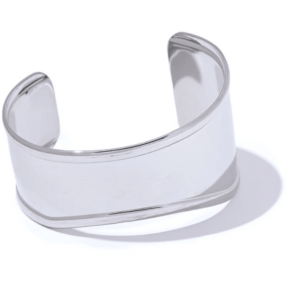 Bracelets Charm Jewelry - Stainless Steel - Wide Cuff Open Bangle - TSJ18 - Touchy Style