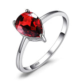 BRCJ609 Finger Ring Charm Jewelry - Genuine Garnet Amethyst Citrine Peridot Topaz - 925 Sterling Silver - Touchy Style