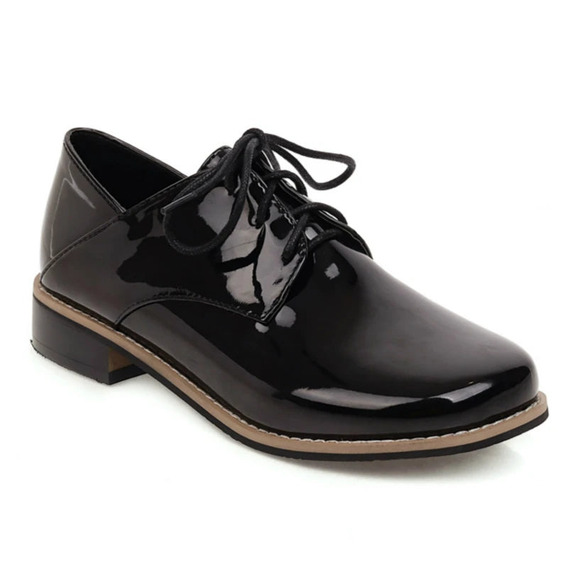 Brogues PU Leather Oxford Loafer Flats Women&