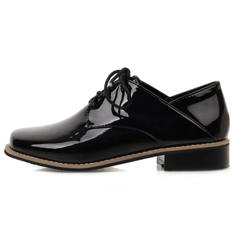 Brogues PU Leather Oxford Loafer Flats Women&