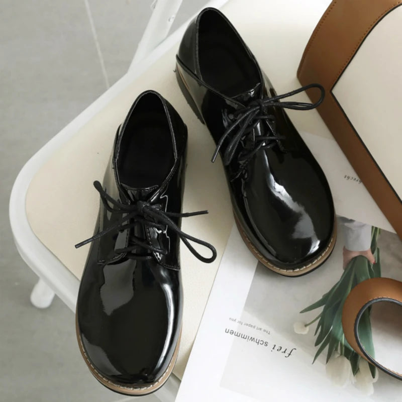 Brogues PU Leather Oxford Loafer Flats Women&