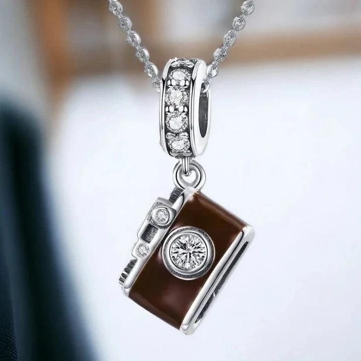 Brown Camera Pattern Pendant Charm Jewelry Without Chain - SCC953 - Touchy Style