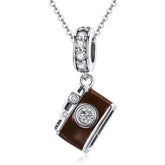 Brown Camera Pattern Pendant Charm Jewelry Without Chain - SCC953 - Touchy Style