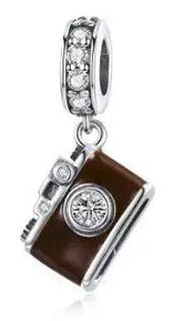 Brown Camera Pattern Pendant Charm Jewelry Without Chain - SCC953 - Touchy Style