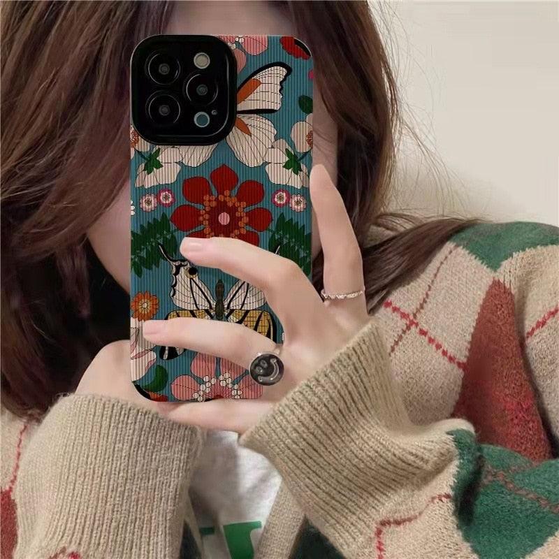 Cute Checkered Flowers Phone Case for iPhone 11, 12, 13, 14, Pro Max, 14  Plus, X, XS Max, XR, 12, 13 Mini, 7, 8 Plus